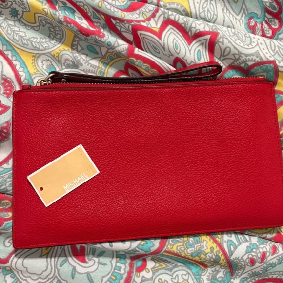 Michael Kors Red Wristlet Clutch - Picture 3 of 4
